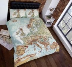 Dekbedovertrek met kaart van Europa