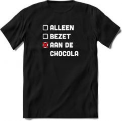 T-shirt voor vrijgezelle chocoladeliefhebster