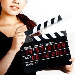 Filmklapper met datum en tijd