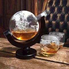 Whisky globe decanter deluxe set